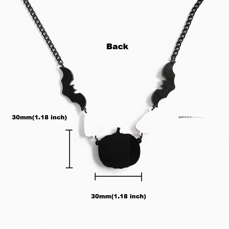 Wholesale Gothic Bat Pumpkin Candy Pendant Acrylic Necklace